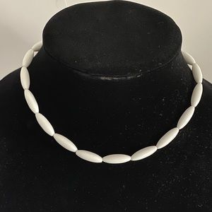 Vtg Trifari White Choker Necklace